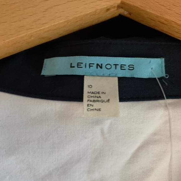 Leifnotes Navy & white wrap dress - size 10 - Picture 6 of 13